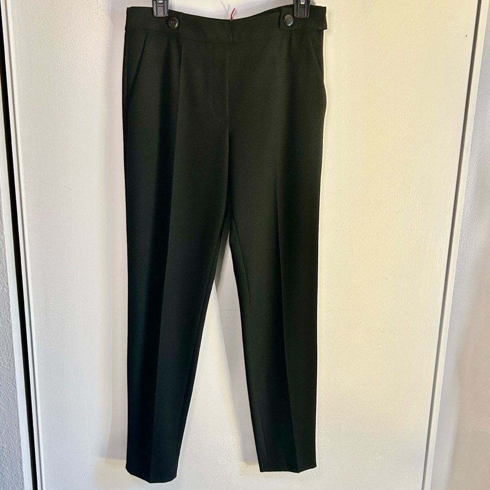 New HUGO Himonie-1 Black Slim Fit Tapered Dress Pants Slacks Trousers